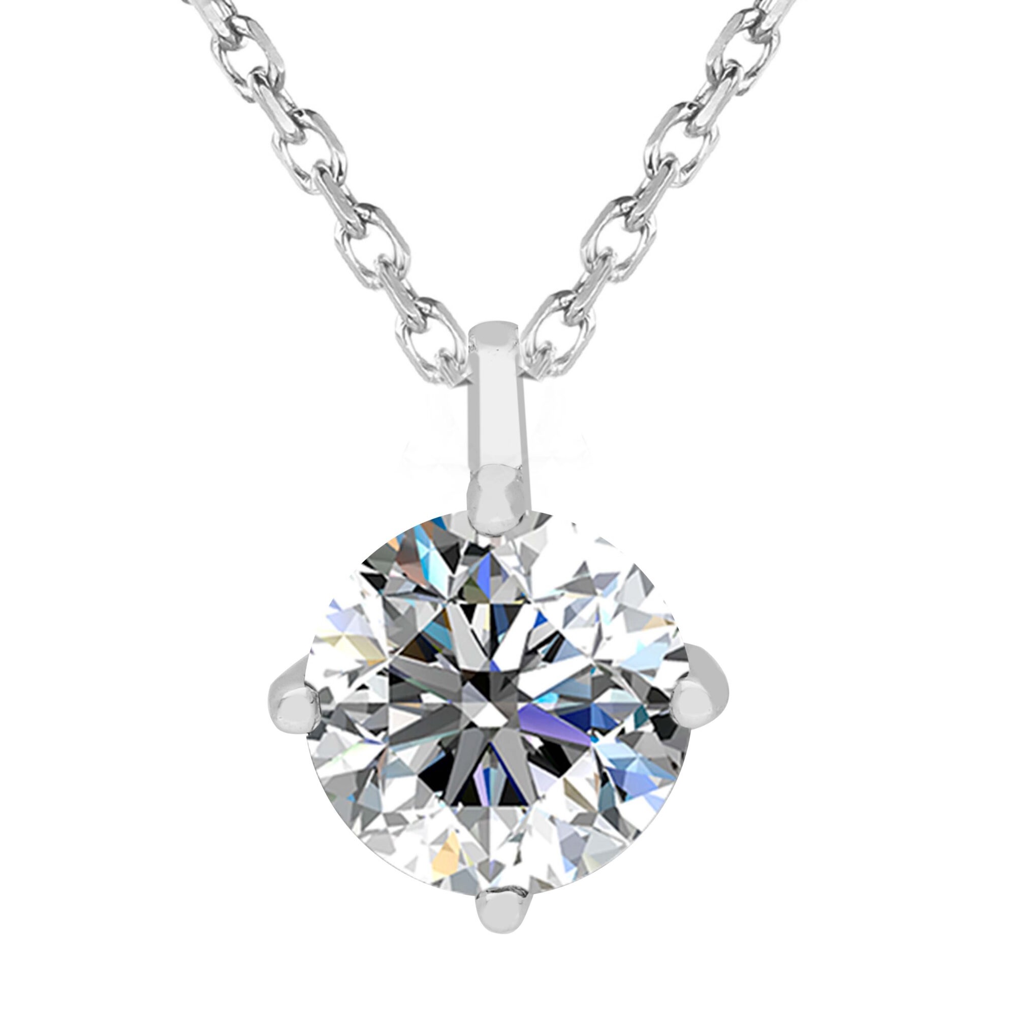 BRIZZLING NECKLACE Single Stone Silver 925° with Moissanite Diamond BMP2078 - 