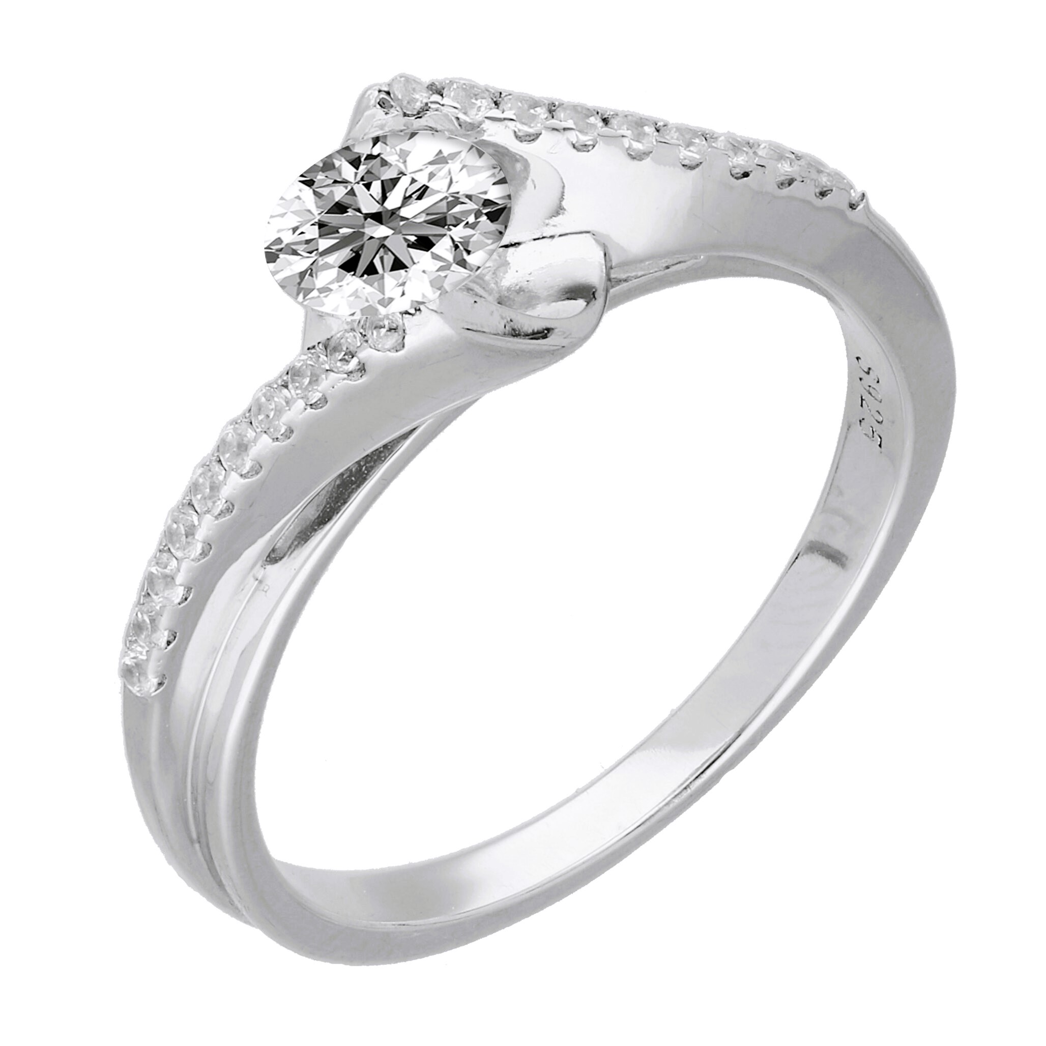 BRIZZLING RING Single Stone Silver 925° with Moissanite Diamonds BMR151.14