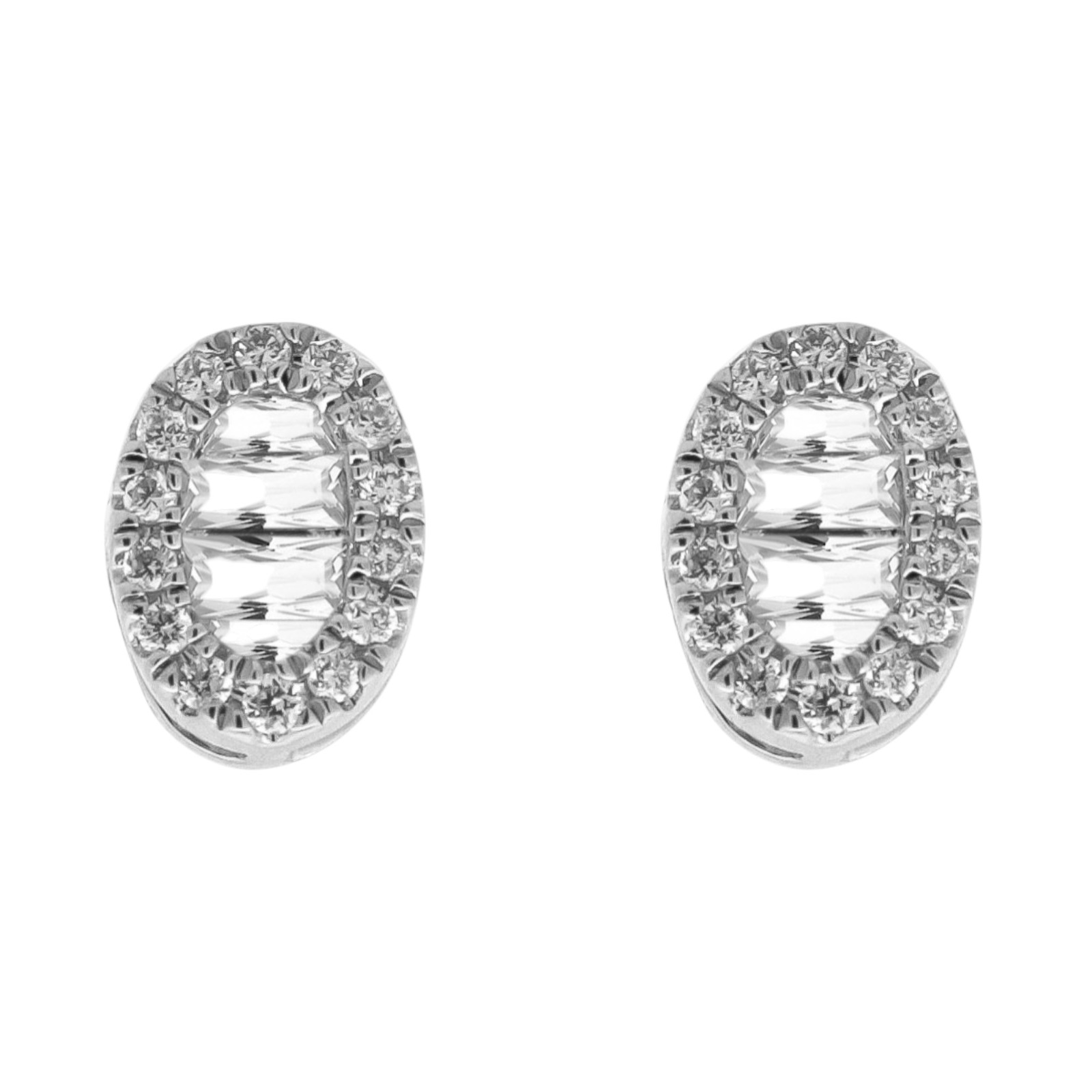 ΣΚΟΥΛΑΡΙΚΙΑ Ροζέτα SENZIO Colection Λευκό Χρυσό Κ18 με 0.20ct Διαμάντια BOGS12143-1 - 