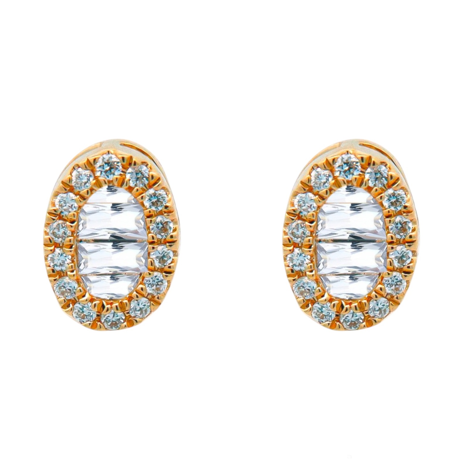 ΣΚΟΥΛΑΡΙΚΙΑ Ροζέτα SENZIO Colection Κίτρινο Χρυσό Κ18 με 0.20ct Διαμάντια BOGS12143Y - 