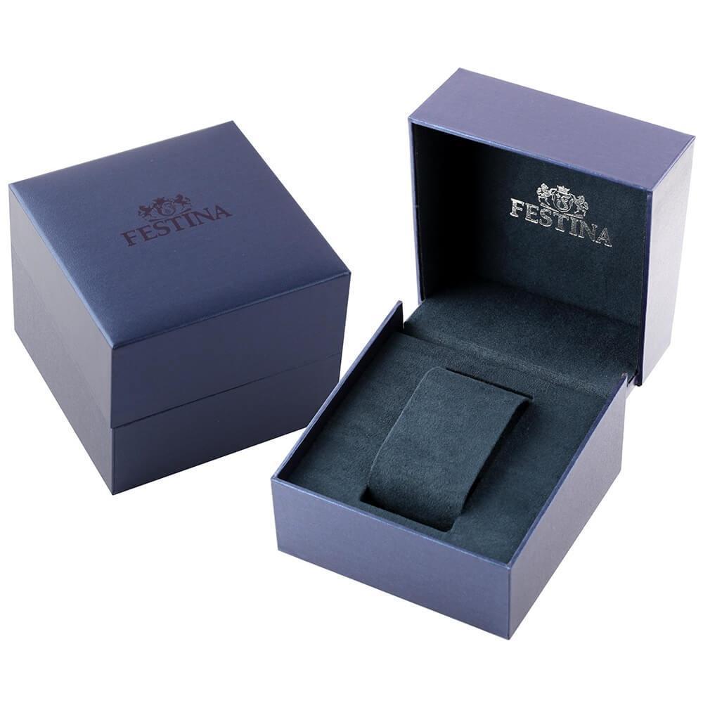 FESTINA Timeless Chronograph Blue Dial 43.5mm Silver Stainless Steel Bracelet F20343/9 - 