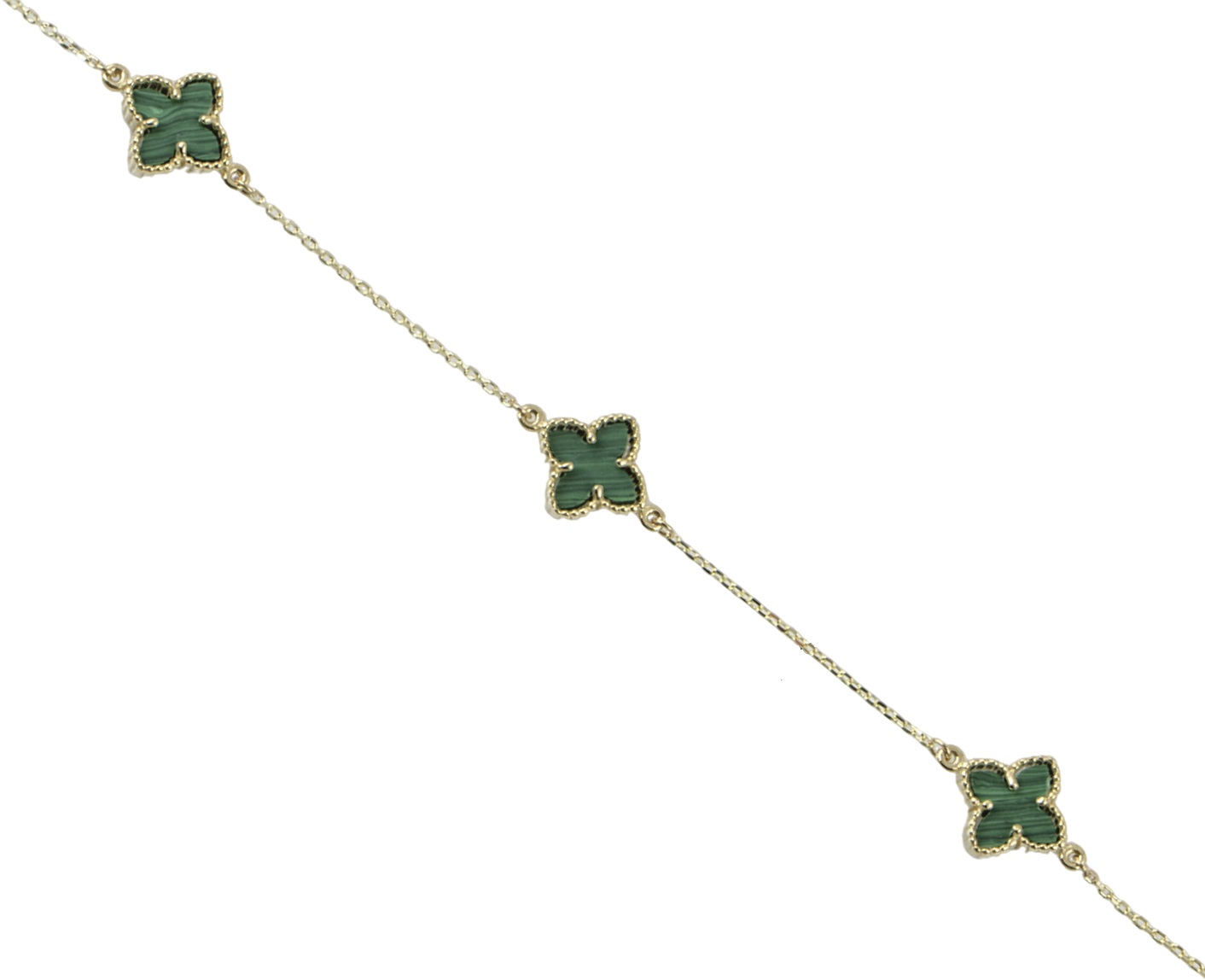 ΒΡΑΧΙΟΛΙ SENZIO Collection Κ9 Κίτρινο Χρυσό με Μαλαχίτη BR065Y.K9 - 