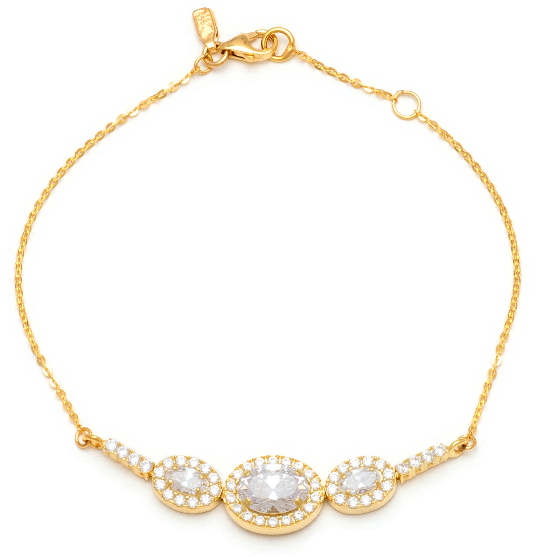 ΒΡΑΧΙΟΛΙ SENZIO Κίτρινο Χρυσό 14K με Πέτρες Ζιργκόν BR09-Y - 