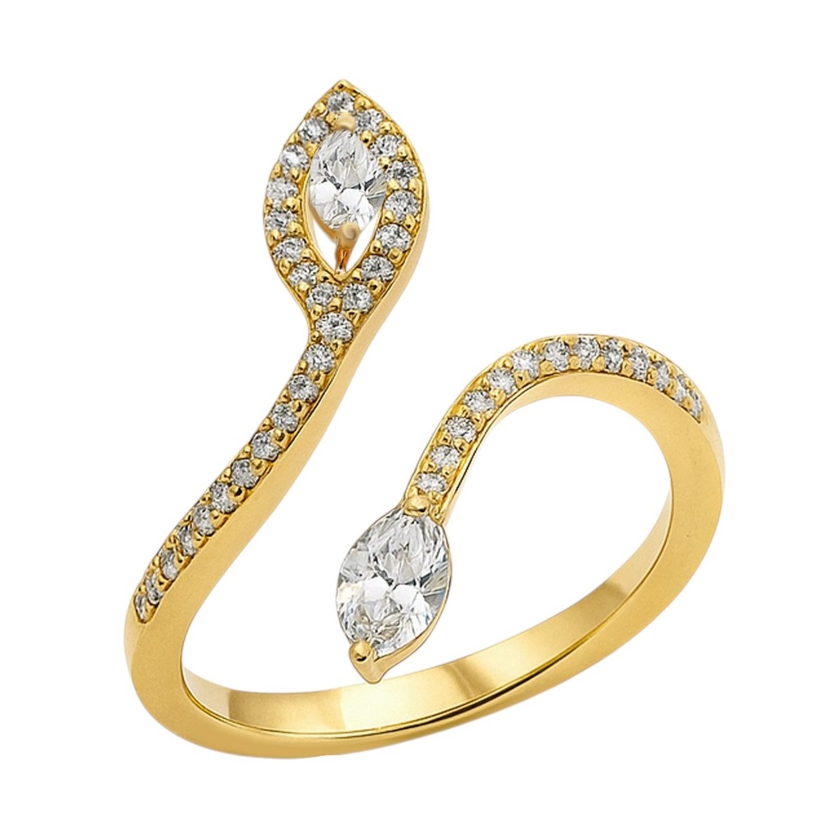 RING Full-Stone SENZIO Collection Yellow Gold K18 with 0.45ct. Diamonds BRGS06545Y-1 - 