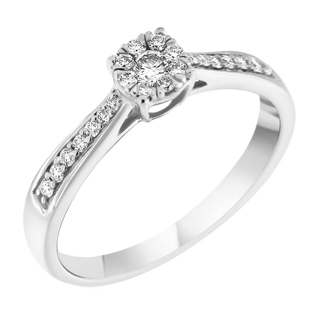 ΔΑΧΤΥΛΙΔΙ Μονόπετρο Λευκό Χρυσό 18Κ με 0.25ct. Διαμάντια BRI22969 - 1