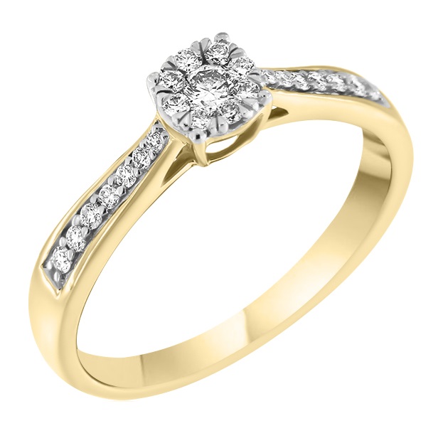 ΔΑΧΤΥΛΙΔΙ Μονόπετρο Κίτρινο Χρυσό 18Κ με 0.25ct. Διαμάντια BRI22969Y