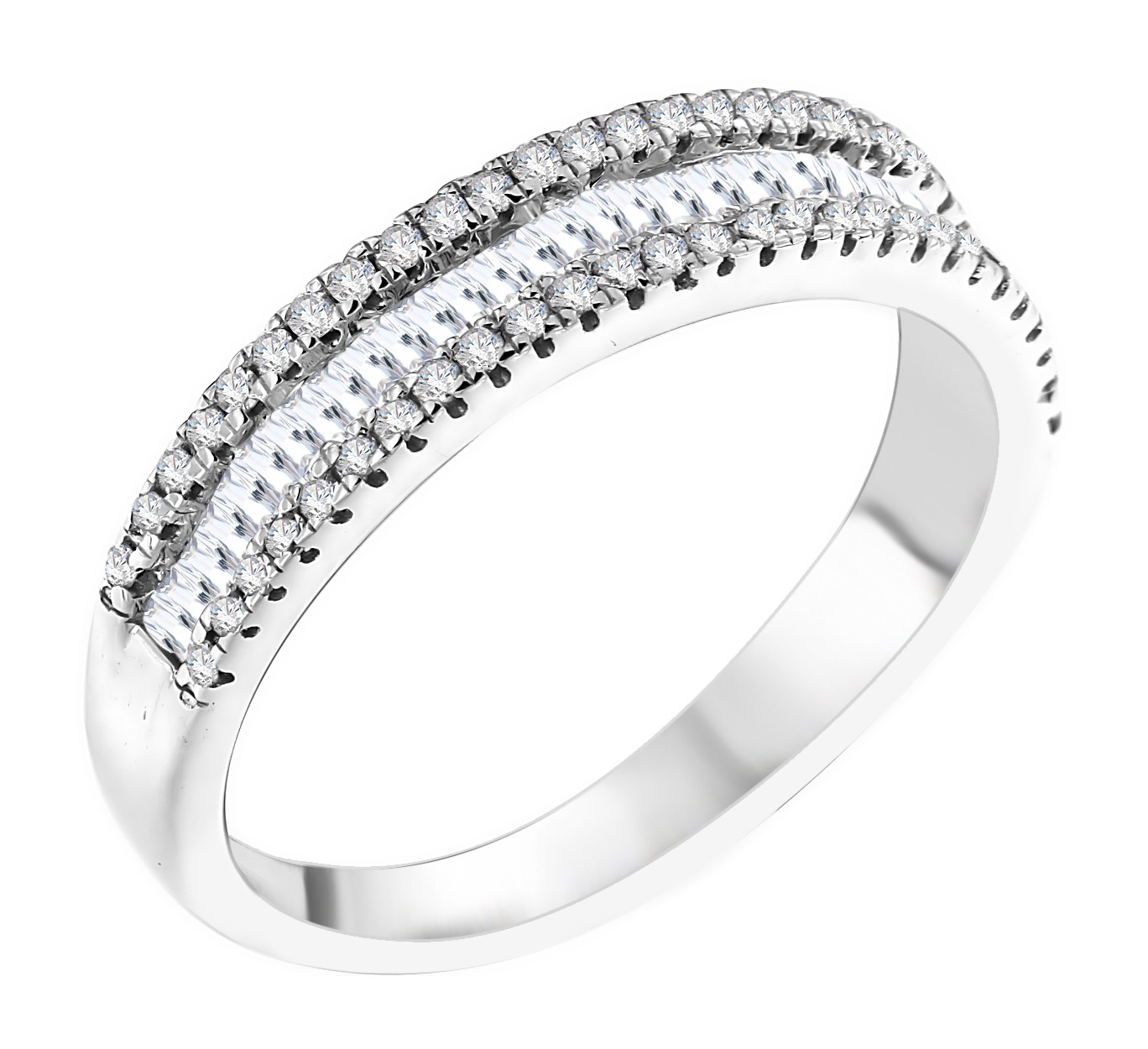 ΔΑΧΤΥΛΙΔΙ Σειρέ Λευκό Χρυσό Κ18 με 0.50ct. Διαμάντια BRI43150-050-1