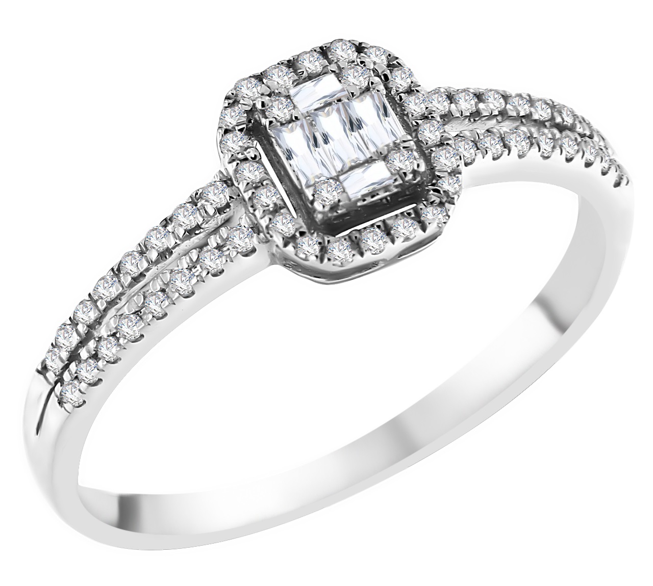 ΔΑΧΤΥΛΙΔΙ Μονόπετρο SENZIO Collection Λευκό Χρυσό Κ18 με 0.22ct. Διαμάντια BRI44187-020-2
