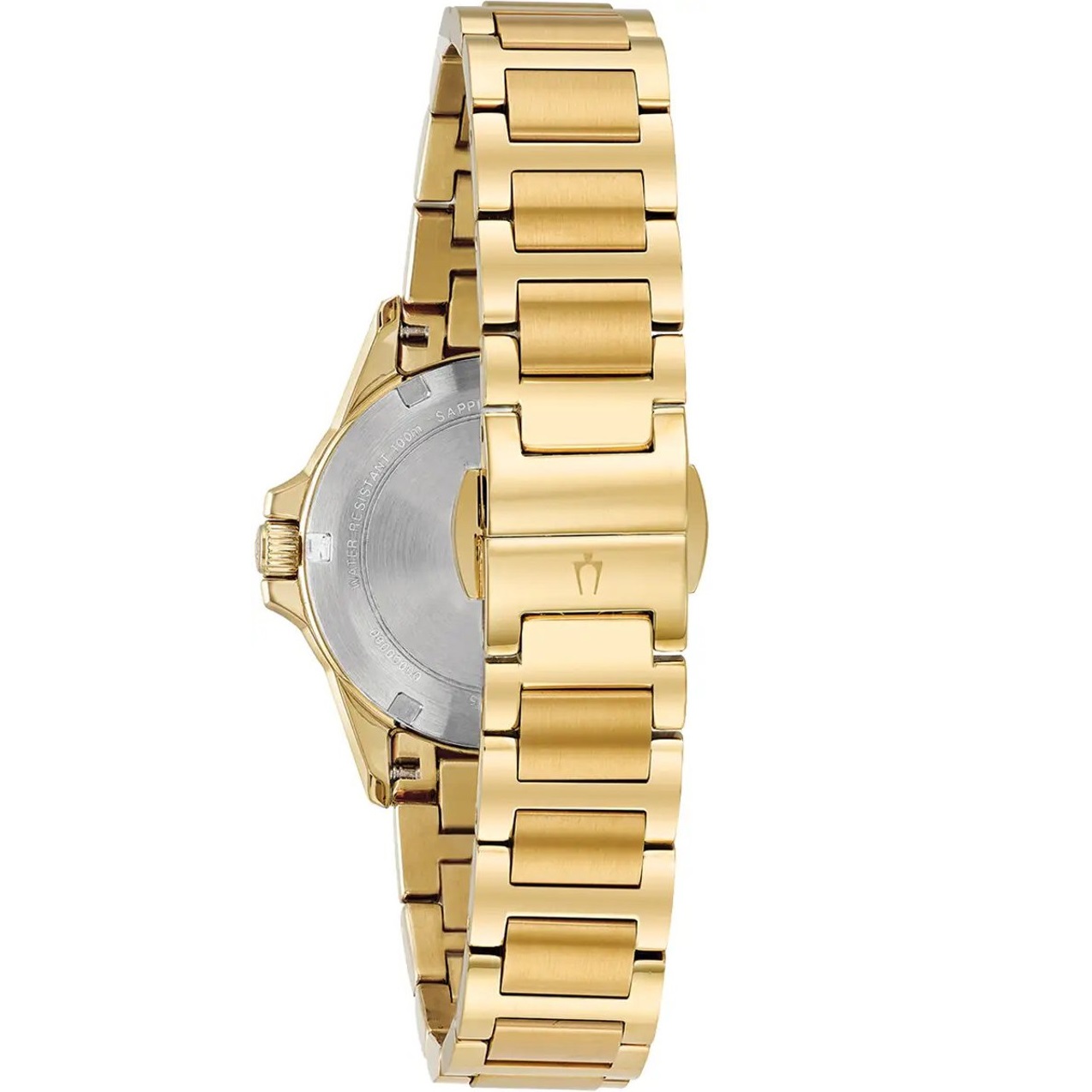 BULOVA Marine Star Diamonds White Pearl Dial 32mm Gold Stainless Steel Bracelet 98R235 - 4