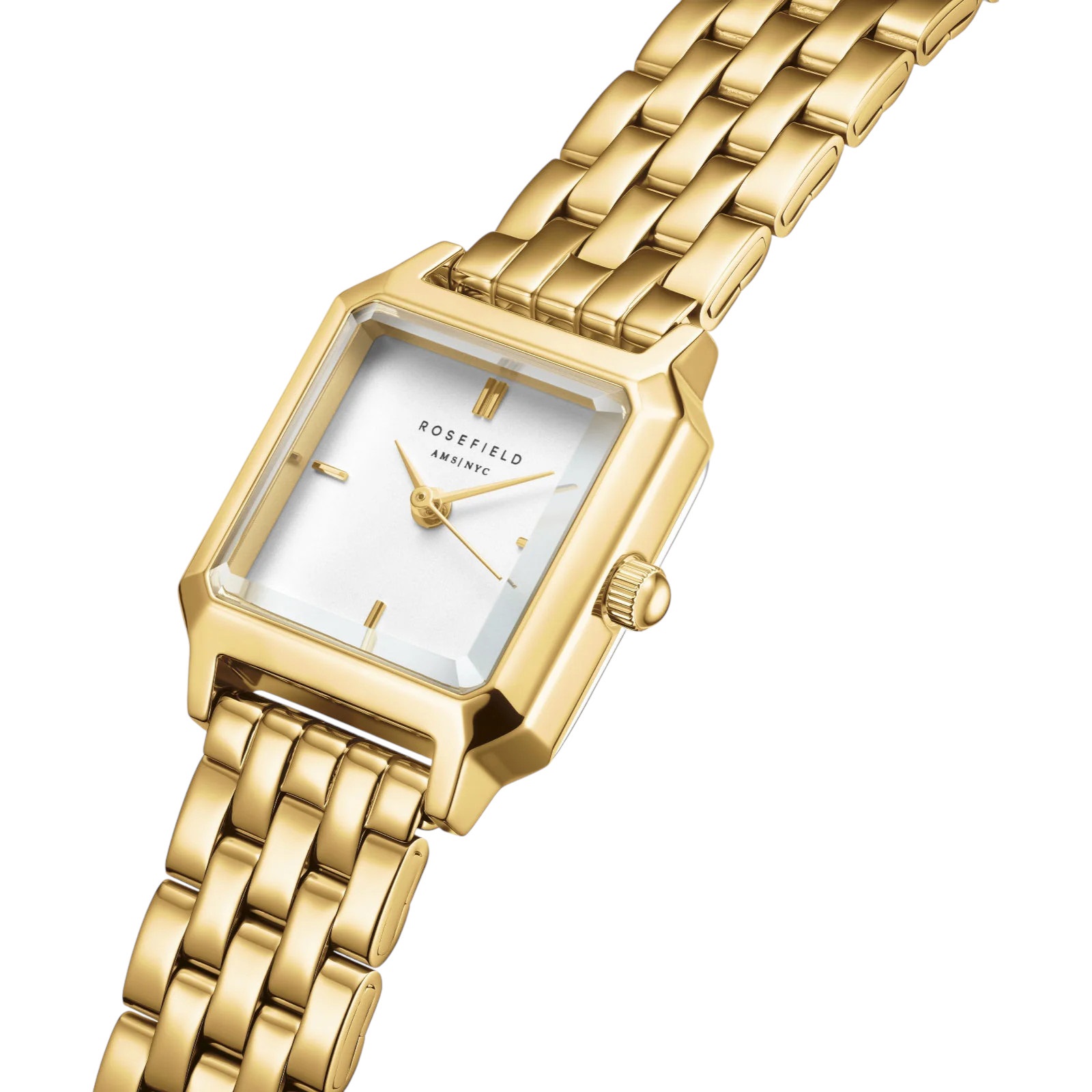 ROSEFIELD The Boxelle White Matte Dial 19.5 x19.5mm Gold Stainless Steel Bracelet BWGSG-B01 - 