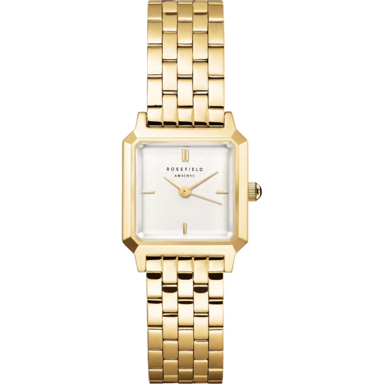 ROSEFIELD The Boxelle White Matte Dial 19.5 x19.5mm Gold Stainless Steel Bracelet BWGSG-B01 - 