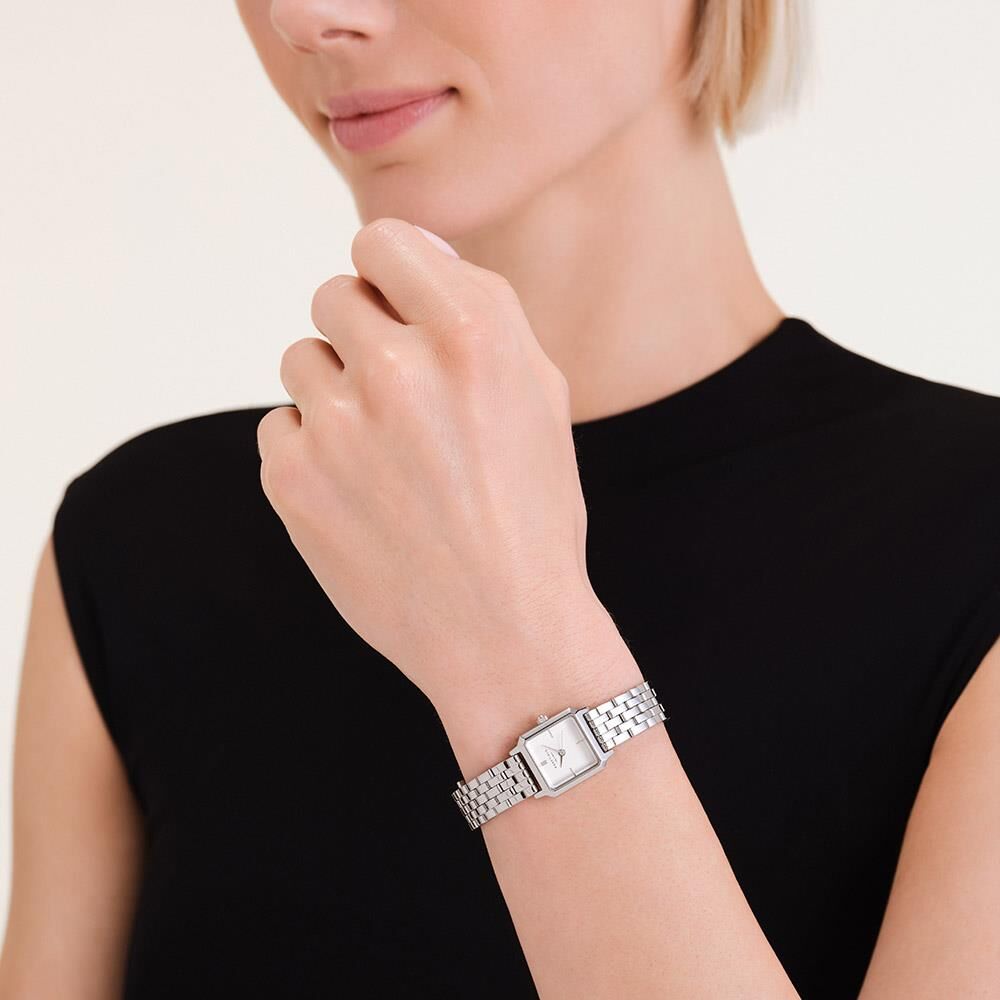 ROSEFIELD The Boxelle White Matte Dial 19.5 x 19.5mm Silver Stainless Steel Bracelet BWSSS-B02 - 4