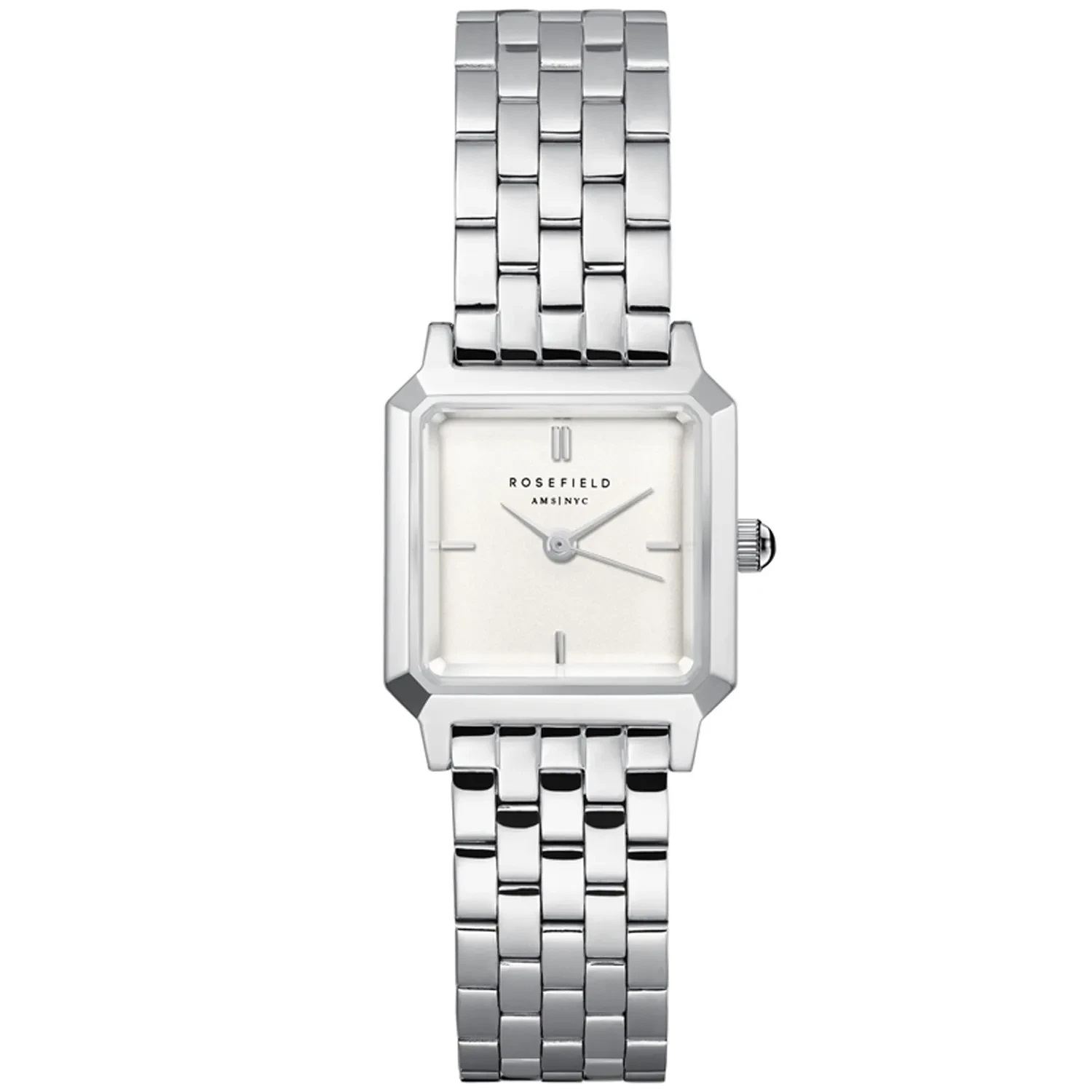 ROSEFIELD The Boxelle White Matte Dial 19.5 x 19.5mm Silver Stainless Steel Bracelet BWSSS-B02 - 