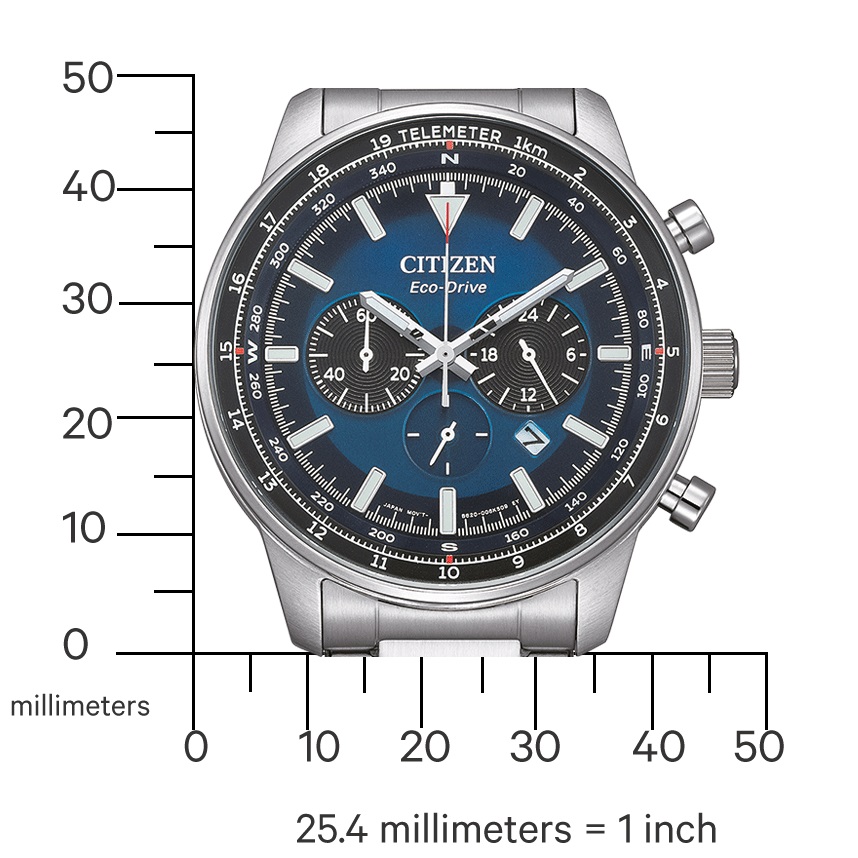 CITIZEN Eco-Drive Pilot Chronograph 44mm Silver Stainless Steel Bracelet CA4500-91L - 4