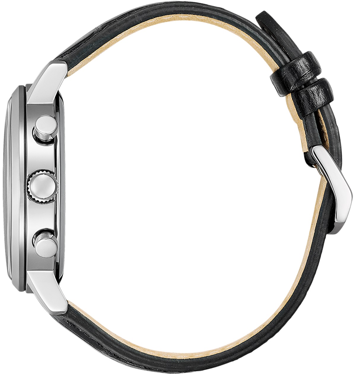 CITIZEN Eco-Drive Classic Chronograph Forest Green Dial 42mm Silver Stainless Steel Black Leather Strap CA7069-24X - 