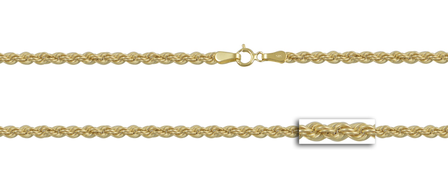 CHAIN Neck Kordoni Hollow #1 K14 45cm Yellow Gold CD020Y-K14.45 - 