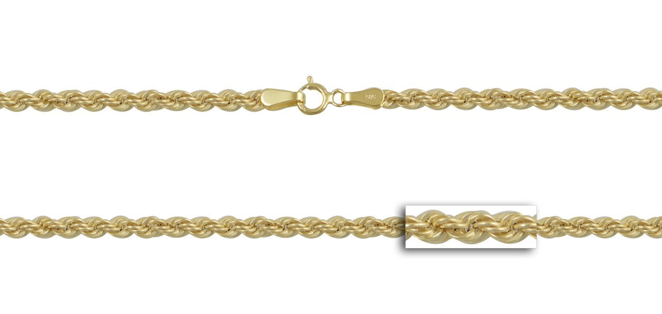 CHAIN Neck Kordoni Hollow #2 K14 45cm Yellow Gold CD025Y-K14.45 - 