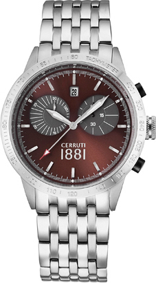 CERRUTI 1881 Chronograph 43mm Silver Stainless Steel Bracelet CRA096A221G - 