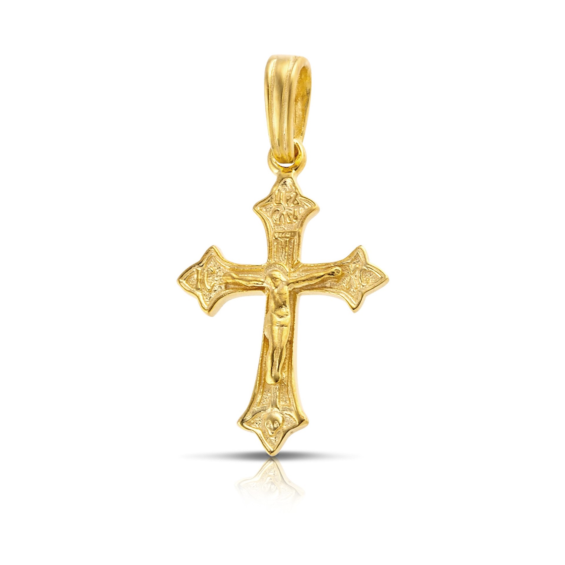 ΣΤΑΥΡΟΣ Ανδρικός Διπλής Όψης SENZIO Collection από Κ9 Κίτρινο Χρυσό 3SAL.1159CR - 