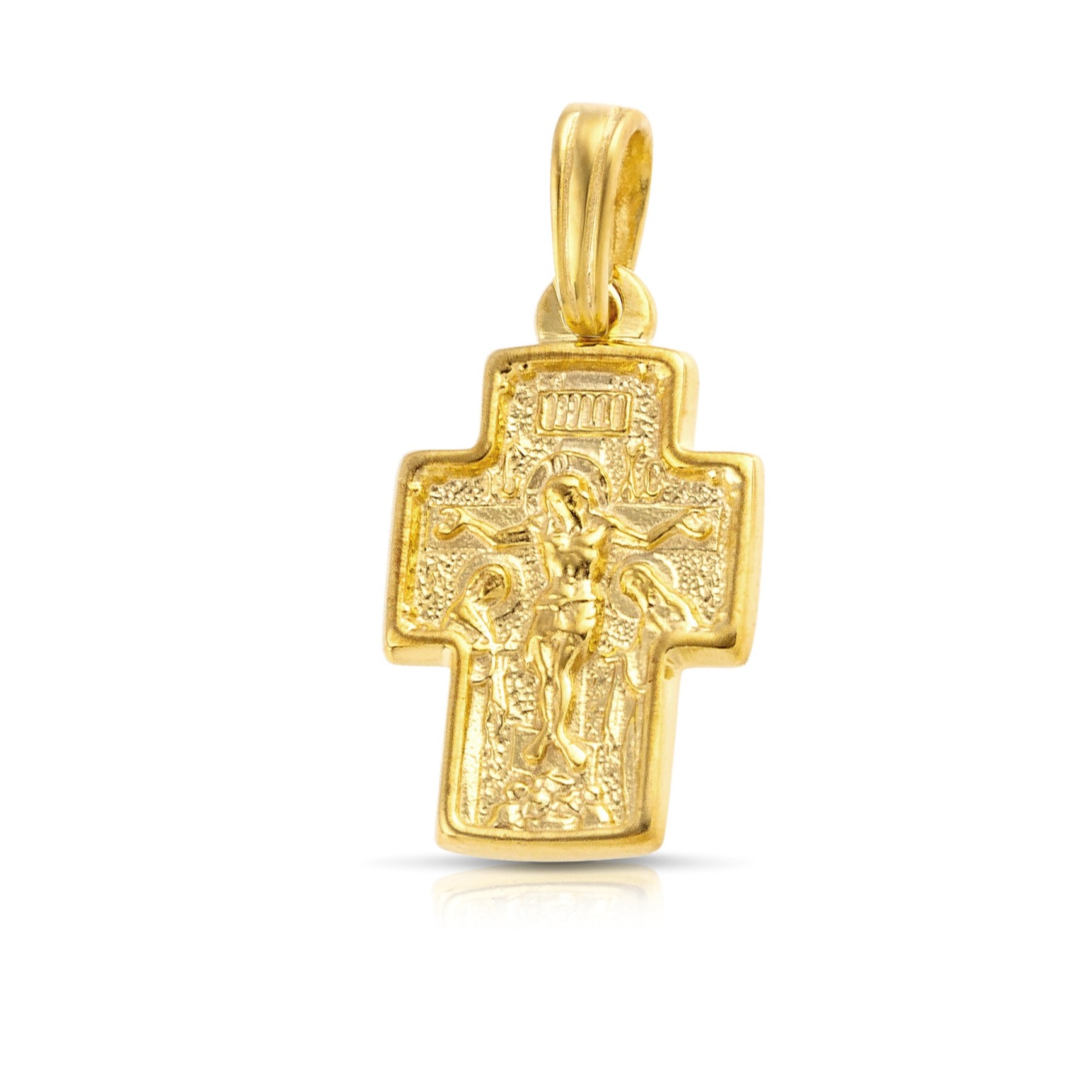 ΣΤΑΥΡΟΣ Ανδρικός Διπλής Όψης SENZIO Collection από Κ9 Κίτρινο Χρυσό 3SAL.1167CR - 