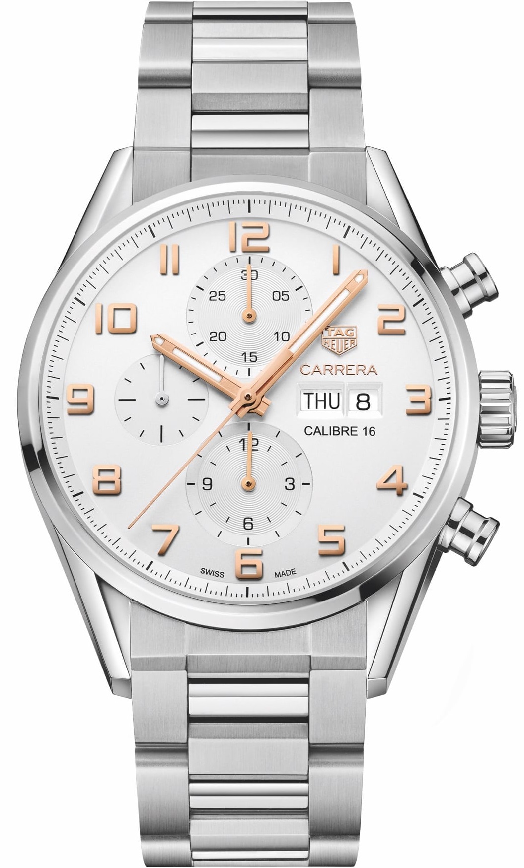 TAG HEUER Carrera Chronograph Automatic 43mm Silver Stainless Steel Bracelet CV2A1AC.BA0738 - 