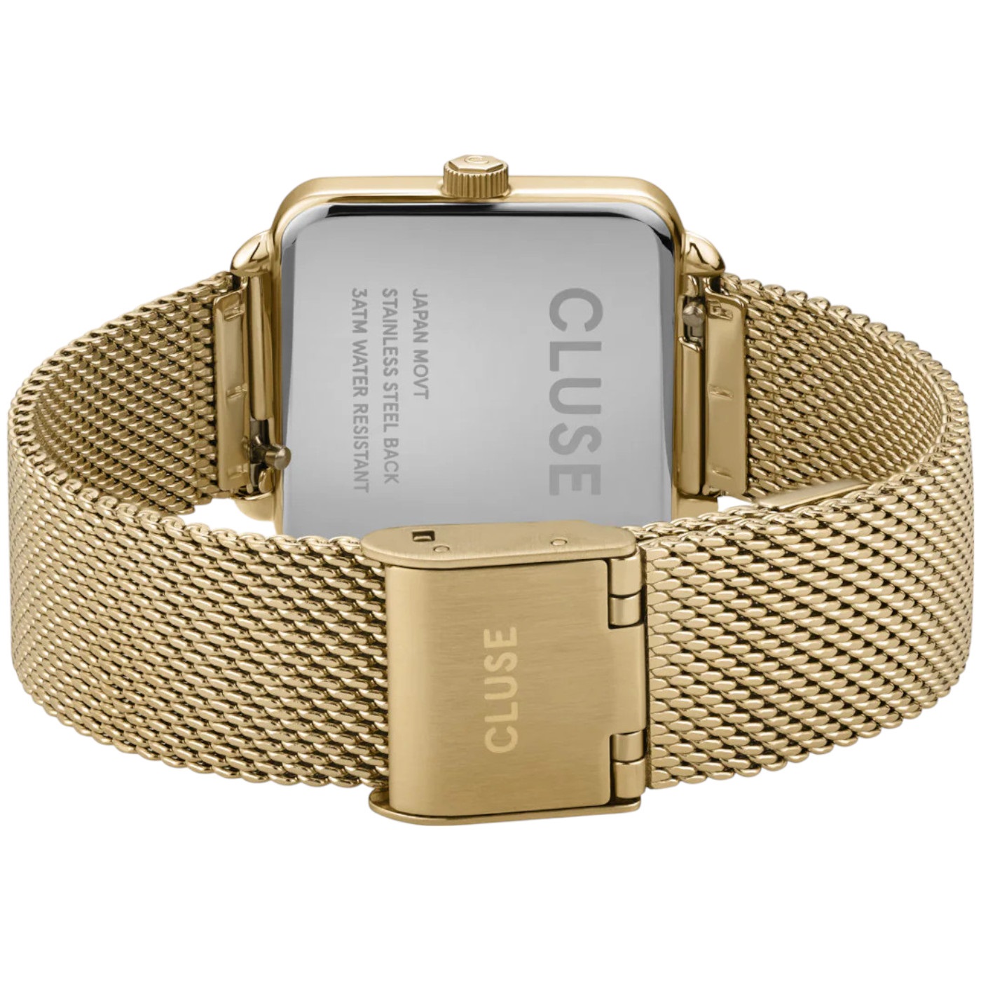 CLUSE La Tetragone Black Dial 28.5mm Gold Stainless Steel Mesh Bracelet CW10308 - 3