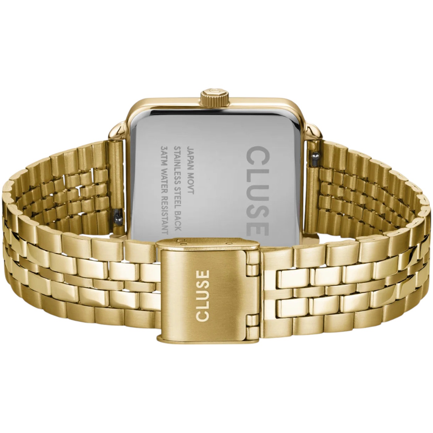 CLUSE La Tetragone Red Dial 28.5mm Gold Stainless Steel Bracelet CW10312 - 3