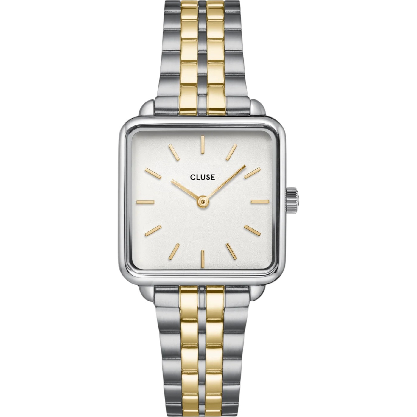 CLUSE La Tetragone White Dial 28.5mm Two-Tone Gold & Silver Stainless Steel Bracelet CW10313 - 