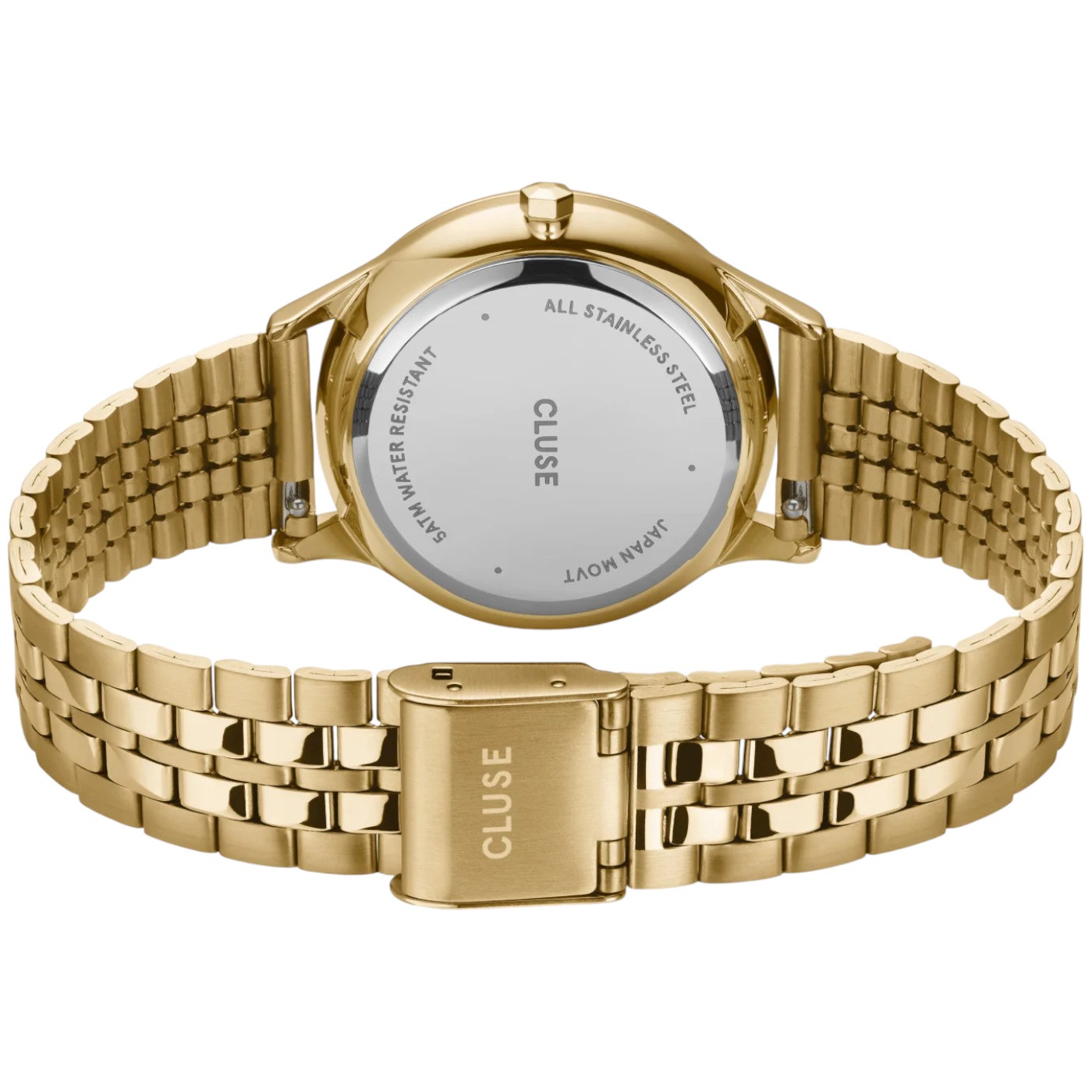 CLUSE Minuit Multifunction Black Dial 34mm Gold Stainless Steel Bracelet CW10707 - 3