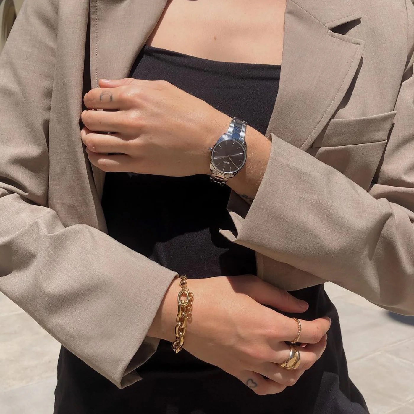 CLUSE Feroce Petite Dark Grey Dial 31.5mm Silver Stainless Steel Bracelet CW11202 - 4