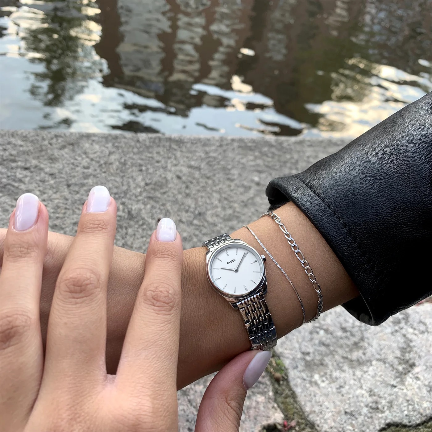 CLUSE Feroce Mini White Dial 25mm Silver Stainless Steel Bracelet CW11706 - 4