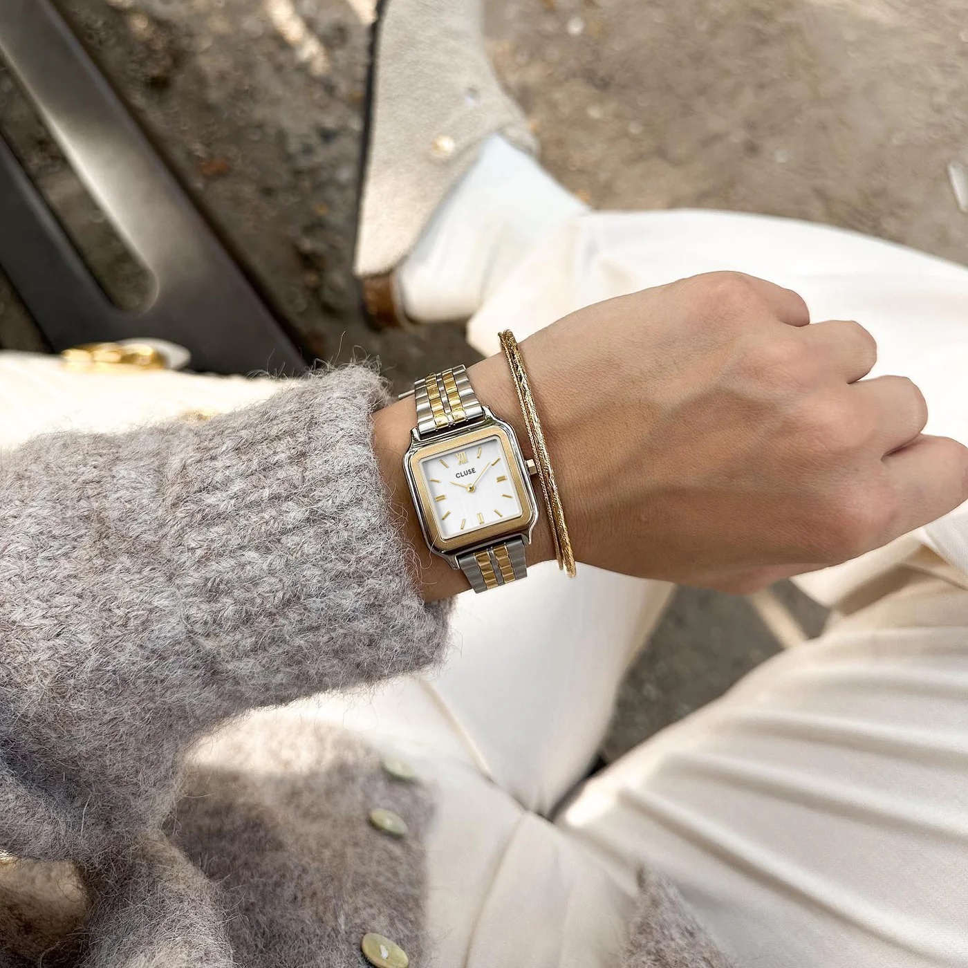 CLUSE Gracieuse Petite White Dial 24mm Two-Tone Gold and Silver Stainless Steel Bracelet CW11801 - 5