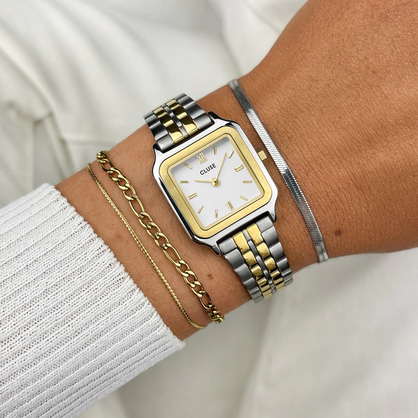 CLUSE Gracieuse Petite White Dial 24mm Two-Tone Gold and Silver Stainless Steel Bracelet CW11801 - 4