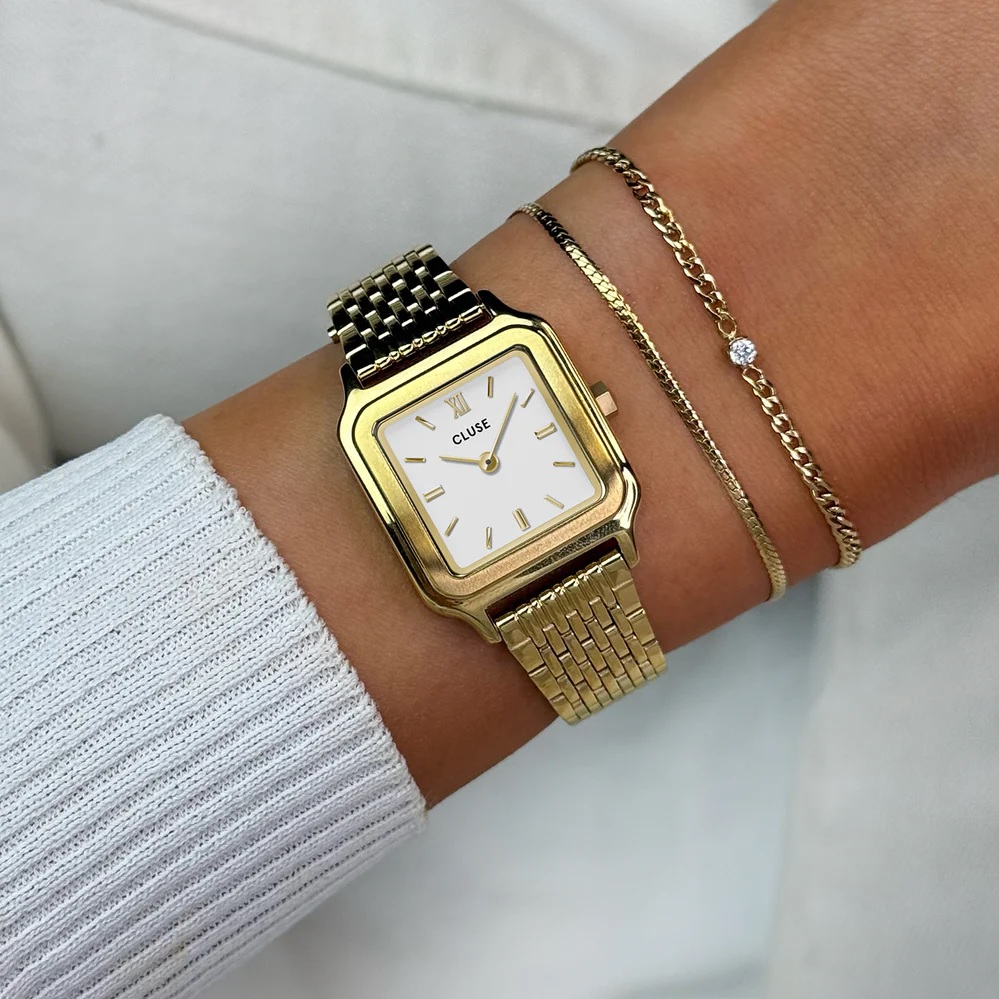 CLUSE Gracieuse Petite White Dial 24mm Gold Stainless Steel Bracelet CW11815 - 