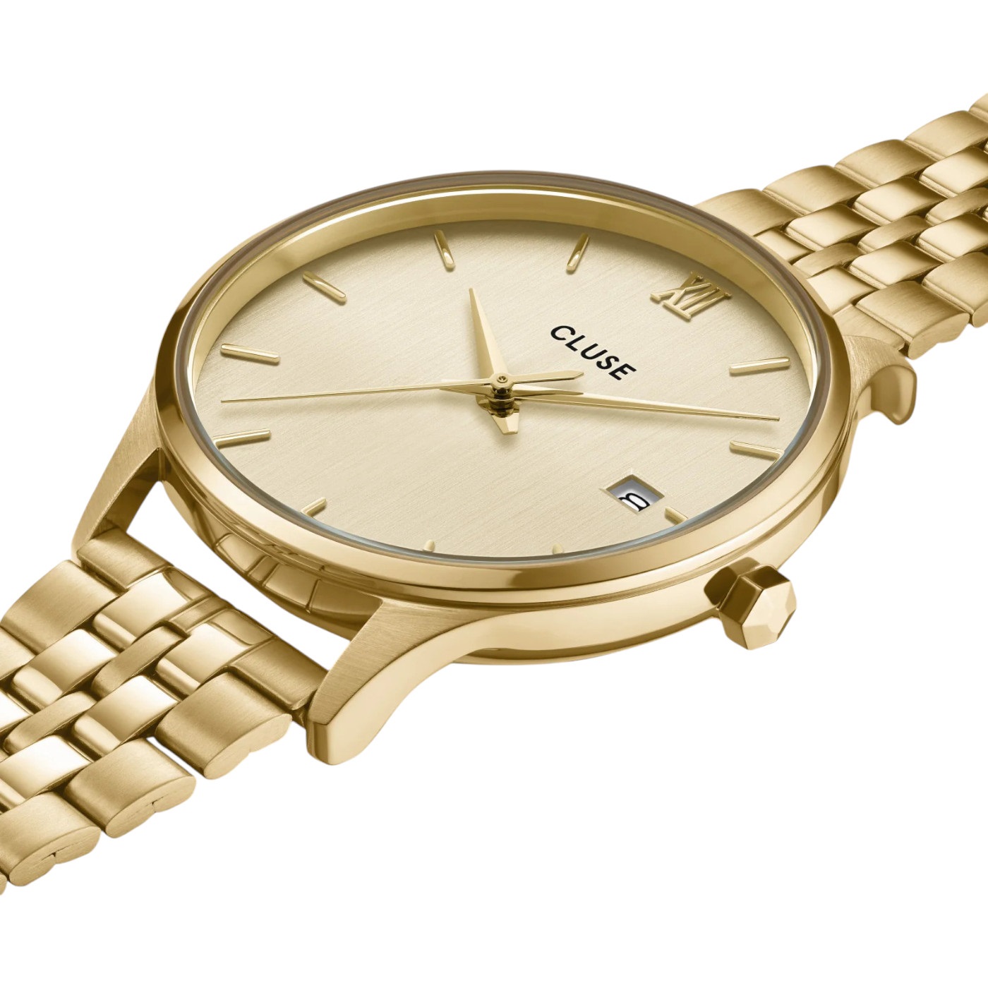 CLUSE Minuit Date Gold Dial 34mm Gold Stainless Steel Bracelet CW14301 - 