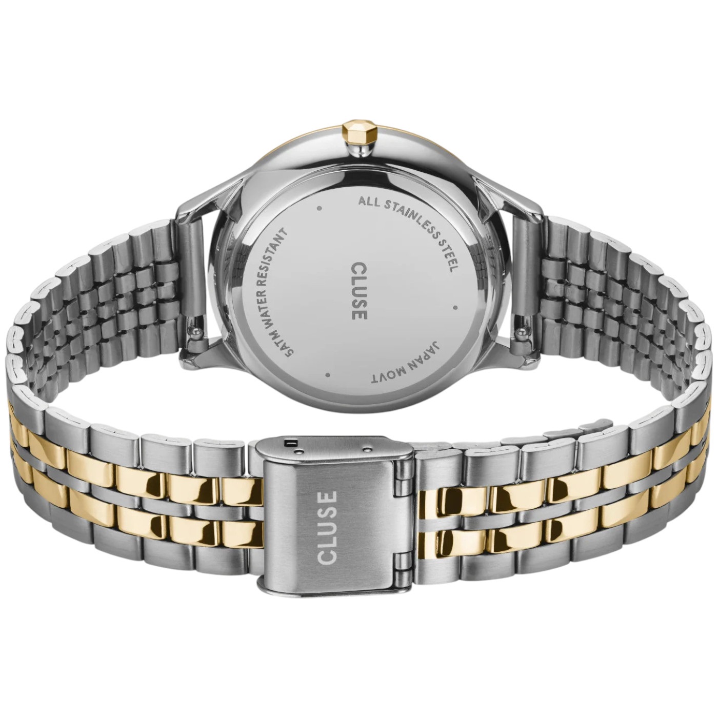 CLUSE Minuit Date White Dial 34mm Two-Tone Gold and Silver Stainless Steel Bracelet CW14302 - 3
