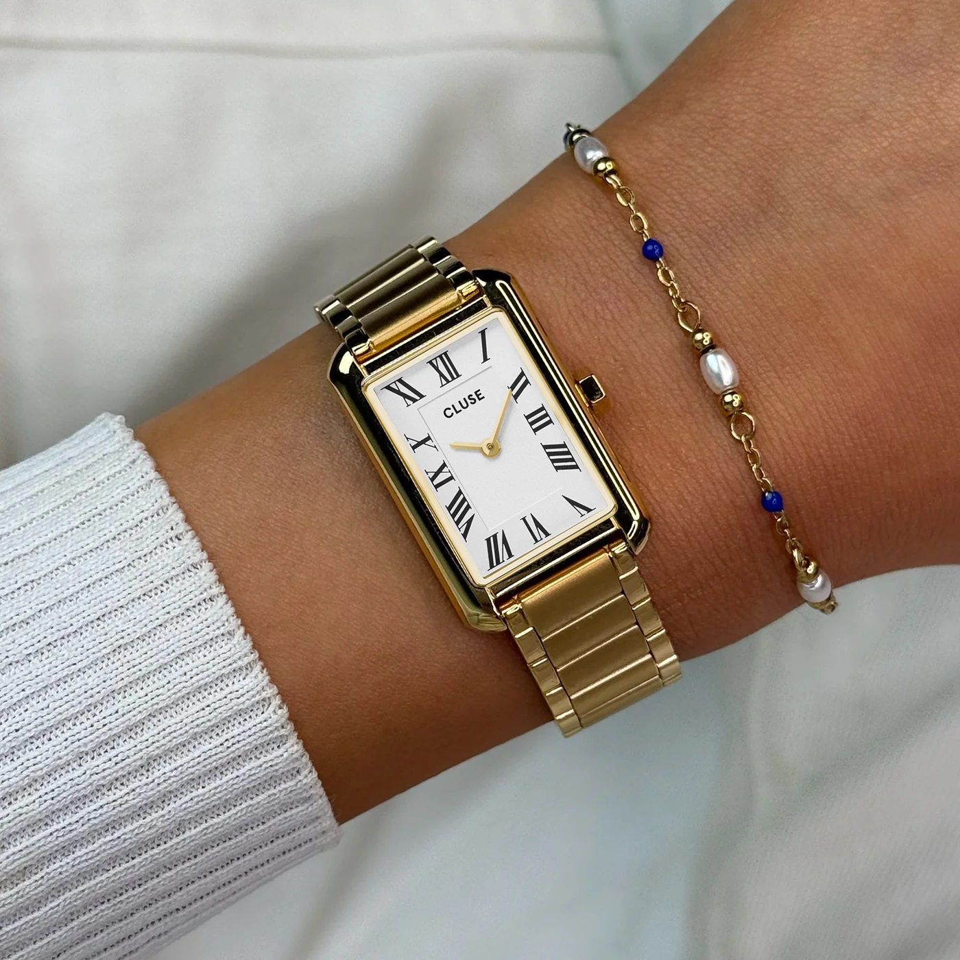 CLUSE Belisenna White Dial 21mm Gold Stainless Steel Bracelet CW15001 - 4