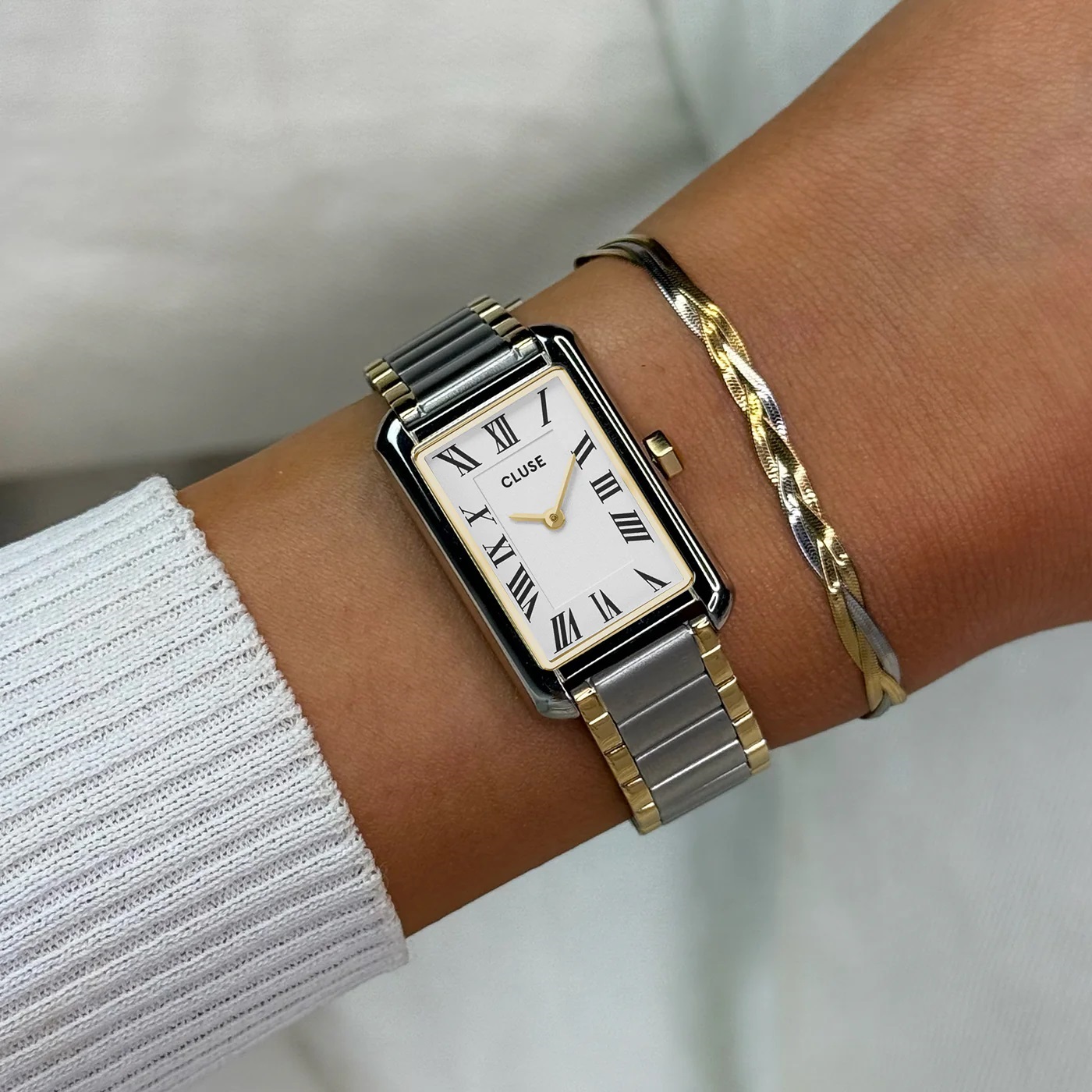 CLUSE Belisenna White Dial 21mm Two-Tone Gold-Plated  Stainless Steel Bracelet CW15003 - 4