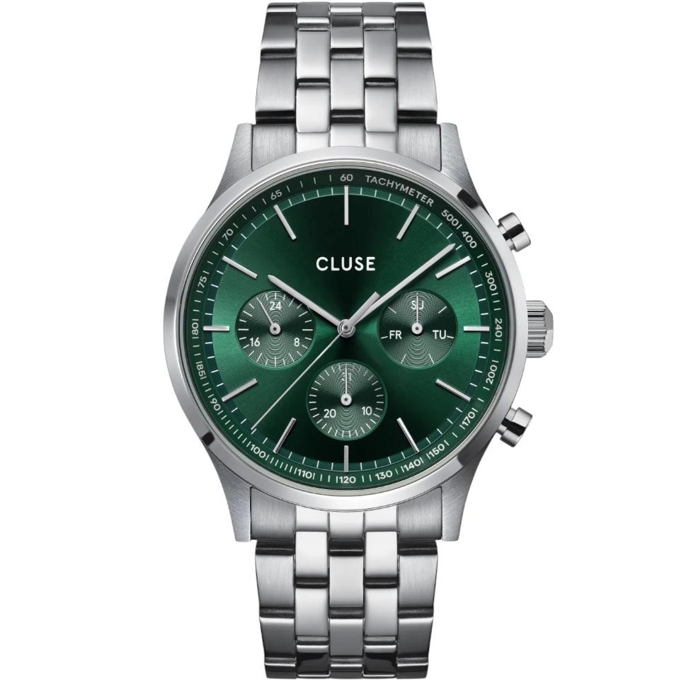 CLUSE Anthéor Multifunction Green Dial 42mm Silver Stainless Steel Bracelet CW21002 - 