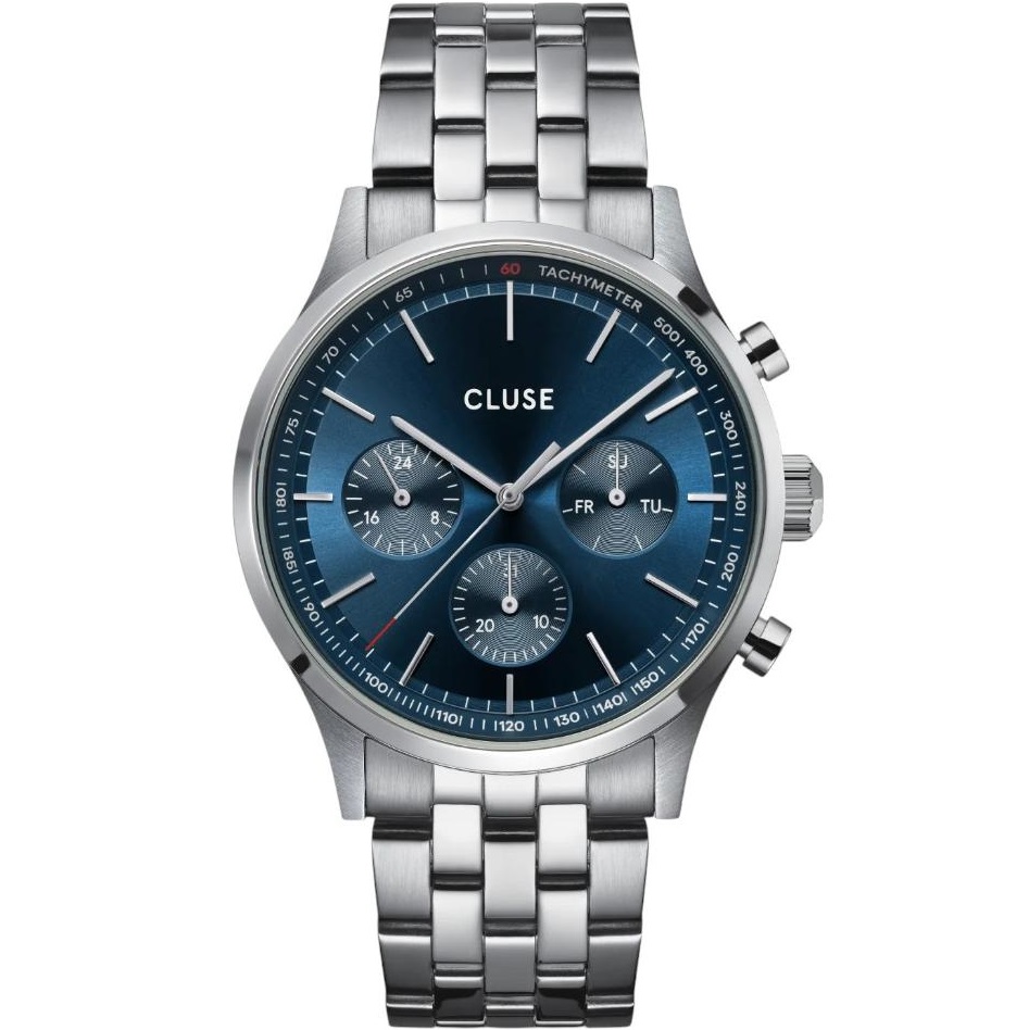 CLUSE Anthéor Multifunction Blue Dial 42mm Silver Stainless Steel Bracelet CW21003 - 