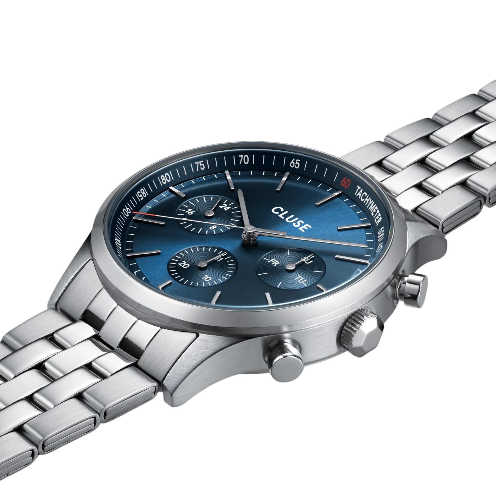 CLUSE Anthéor Multifunction Blue Dial 42mm Silver Stainless Steel Bracelet CW21003 - 