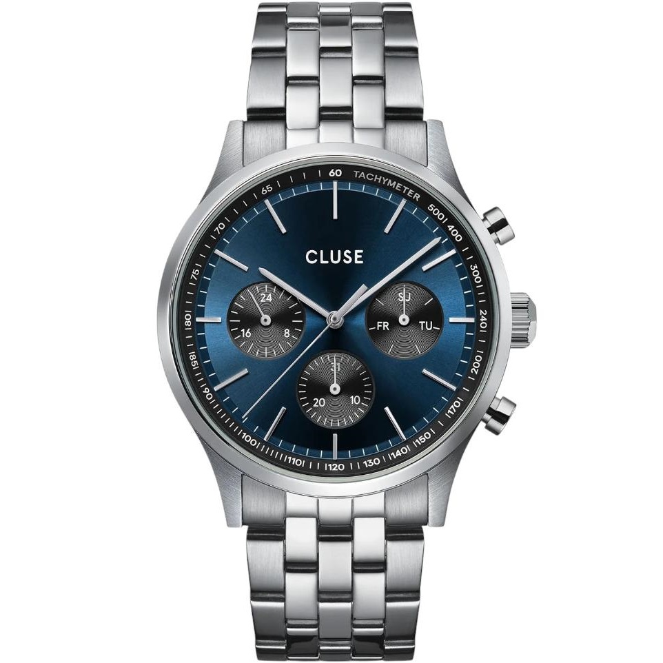 CLUSE Anthéor Multifunction Blue Dial 42mm Silver Stainless Steel Bracelet CW21008 - 