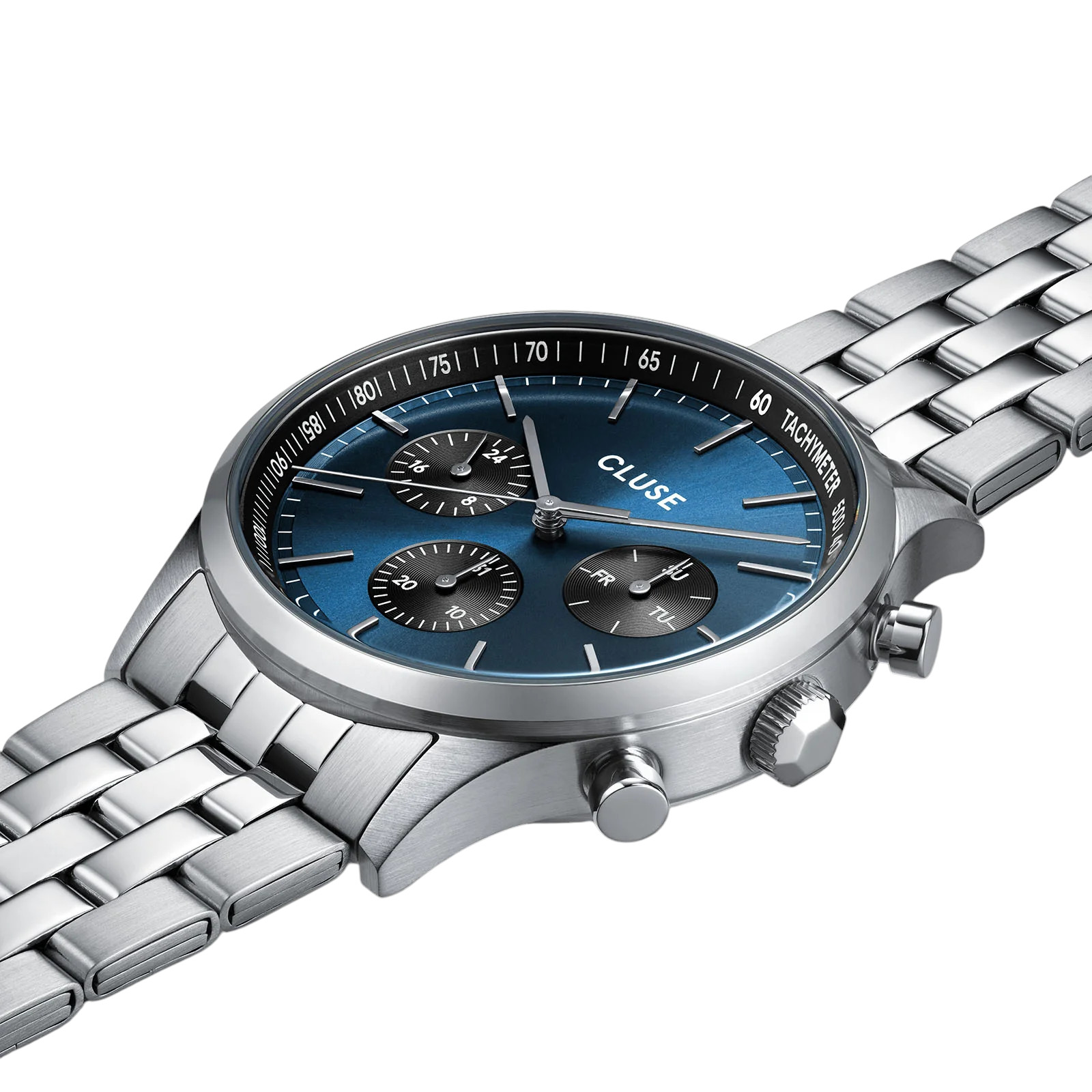 CLUSE Anthéor Multifunction Blue Dial 42mm Silver Stainless Steel Bracelet CW21008 - 