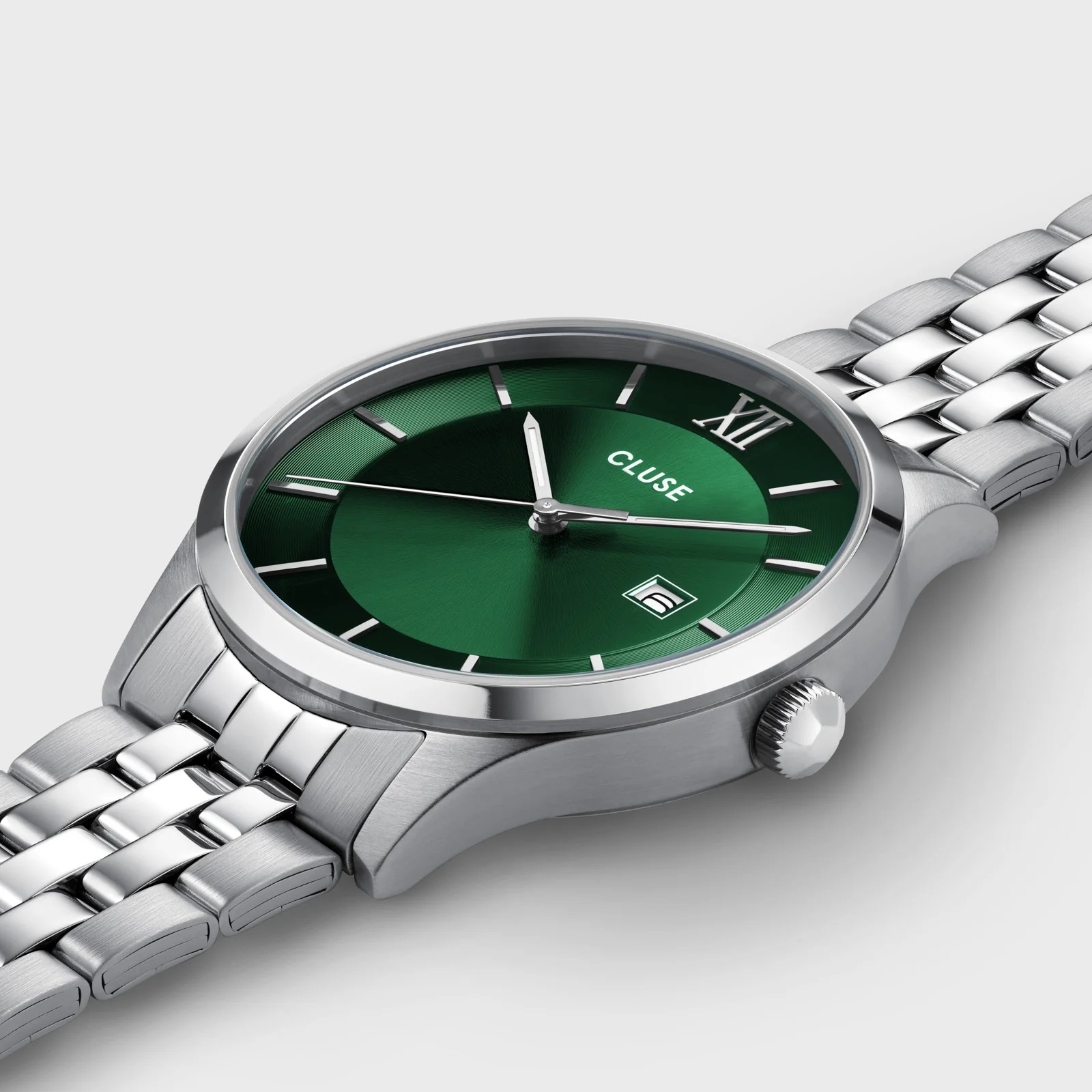 CLUSE Aravis Green Dial 40mm Silver Stainless Steel Bracelet CW22702 - 3