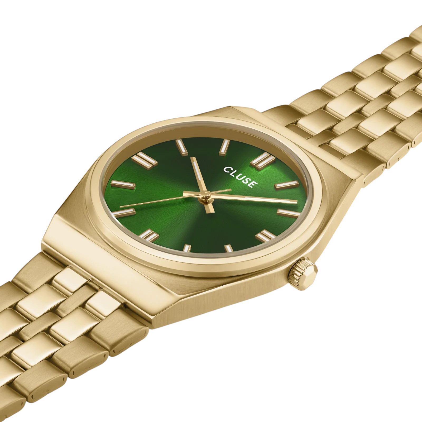 CLUSE Retro 70's Green Dial 33mm Gold Stainless Steel Bracelet CW35105 - 