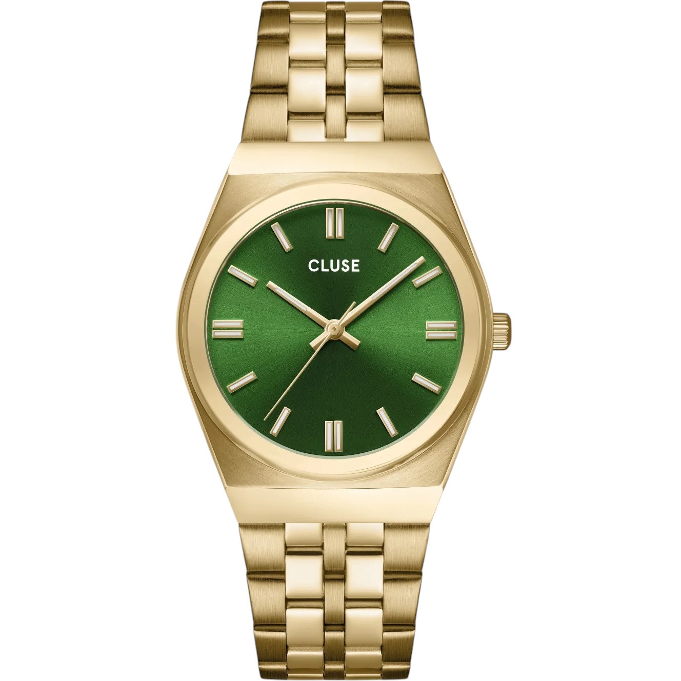 CLUSE Retro 70's Green Dial 33mm Gold Stainless Steel Bracelet CW35105 - 
