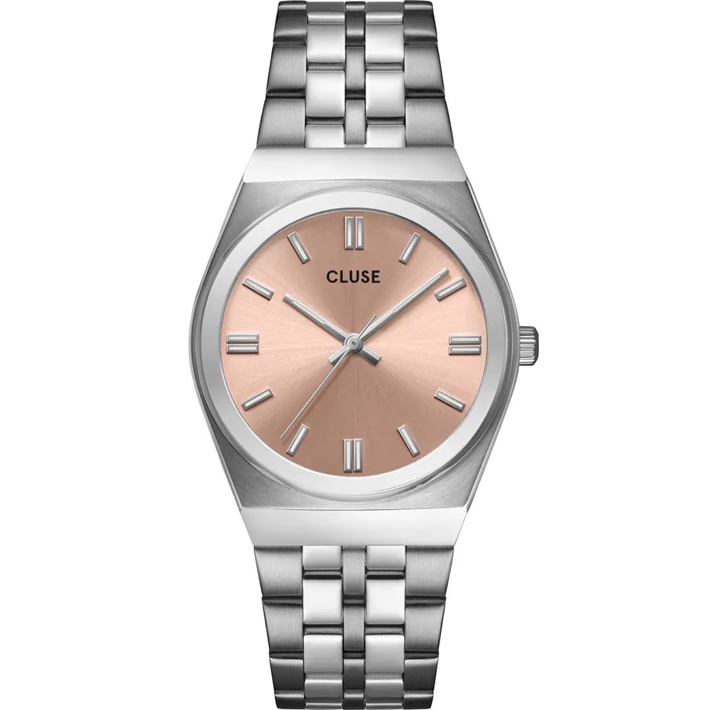 CLUSE Retro 70's Pink Dial 33mm Silver Stainless Steel Bracelet CW35101 - 