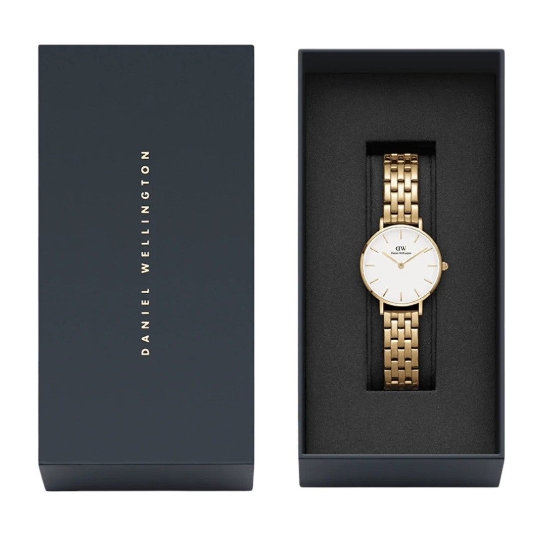 DANIEL WELLINGTON Petite White Dial 28mm Gold Stainless Steel Bracelet DW00100614 - 5