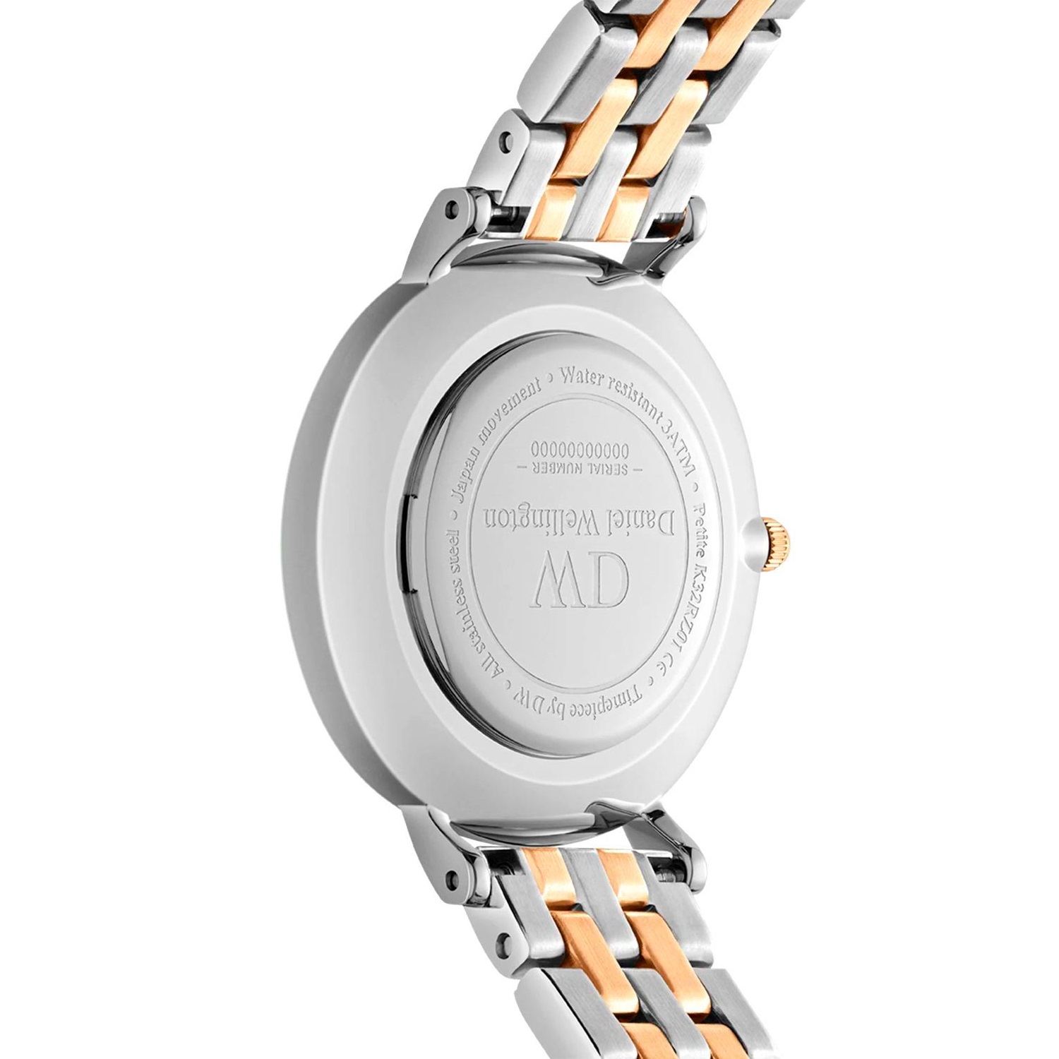 DANIEL WELLINGTON Quadro Lumine Bezel Crystlas White Pearl Dial 28mm Two Tone Gold Stainless Steel Bracelet DW00100665 - 3