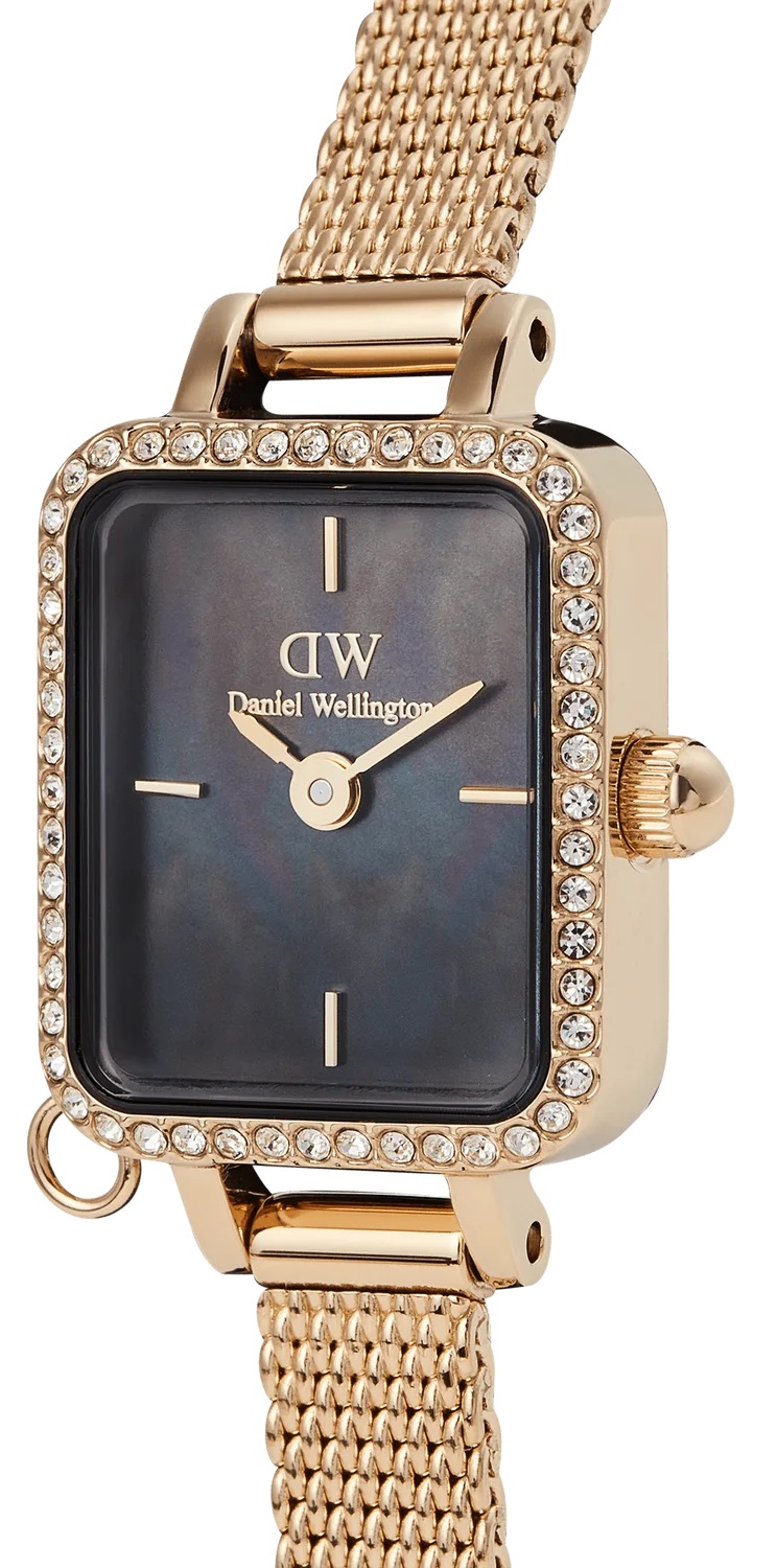DANIEL WELLINGTON  Quadro Mini Crystal Zodiac Evergold Black Pearl Dial 15.4 x 18.2mm Gold Stainless Steel Mesh Bracelet DW00100752 - 3